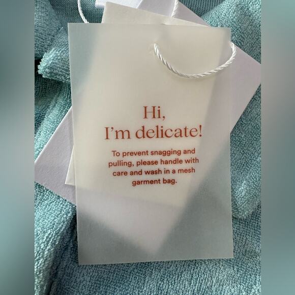 NWT Andie Swim Terry Button-Up Short Romper Cablu Blue Swim Cover Size S - Picture 7 of 9